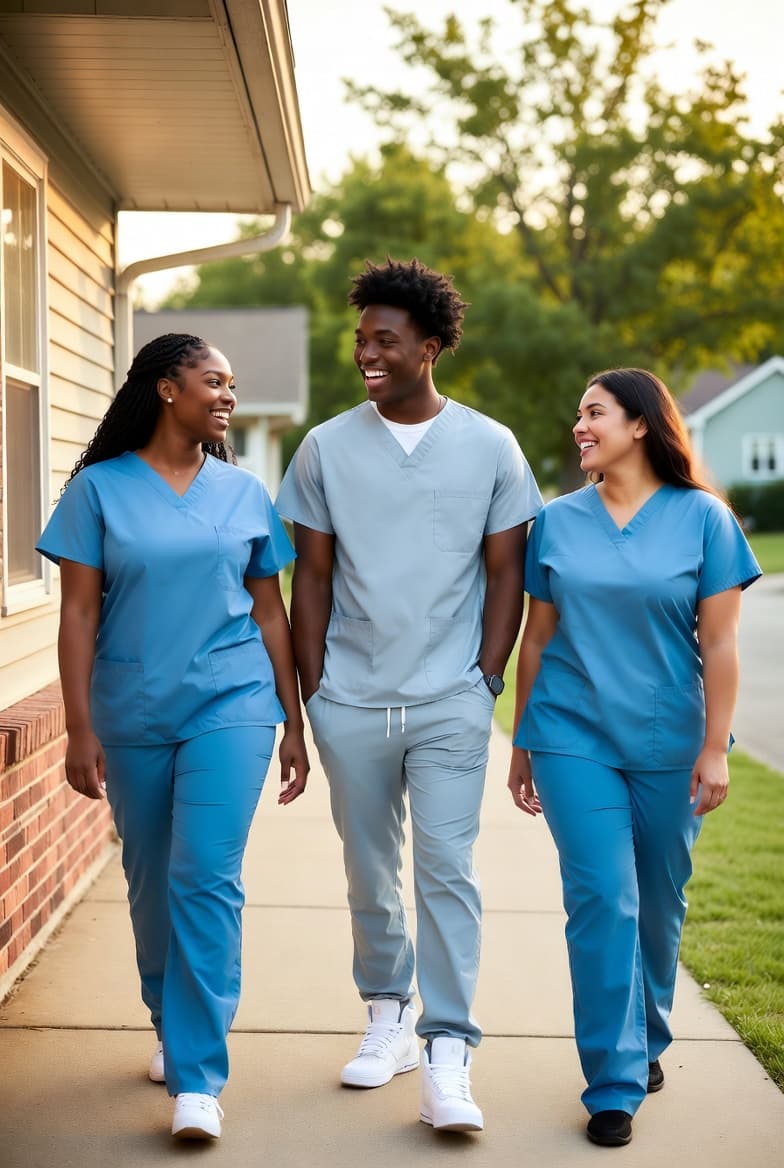 Caregivers working together as a team